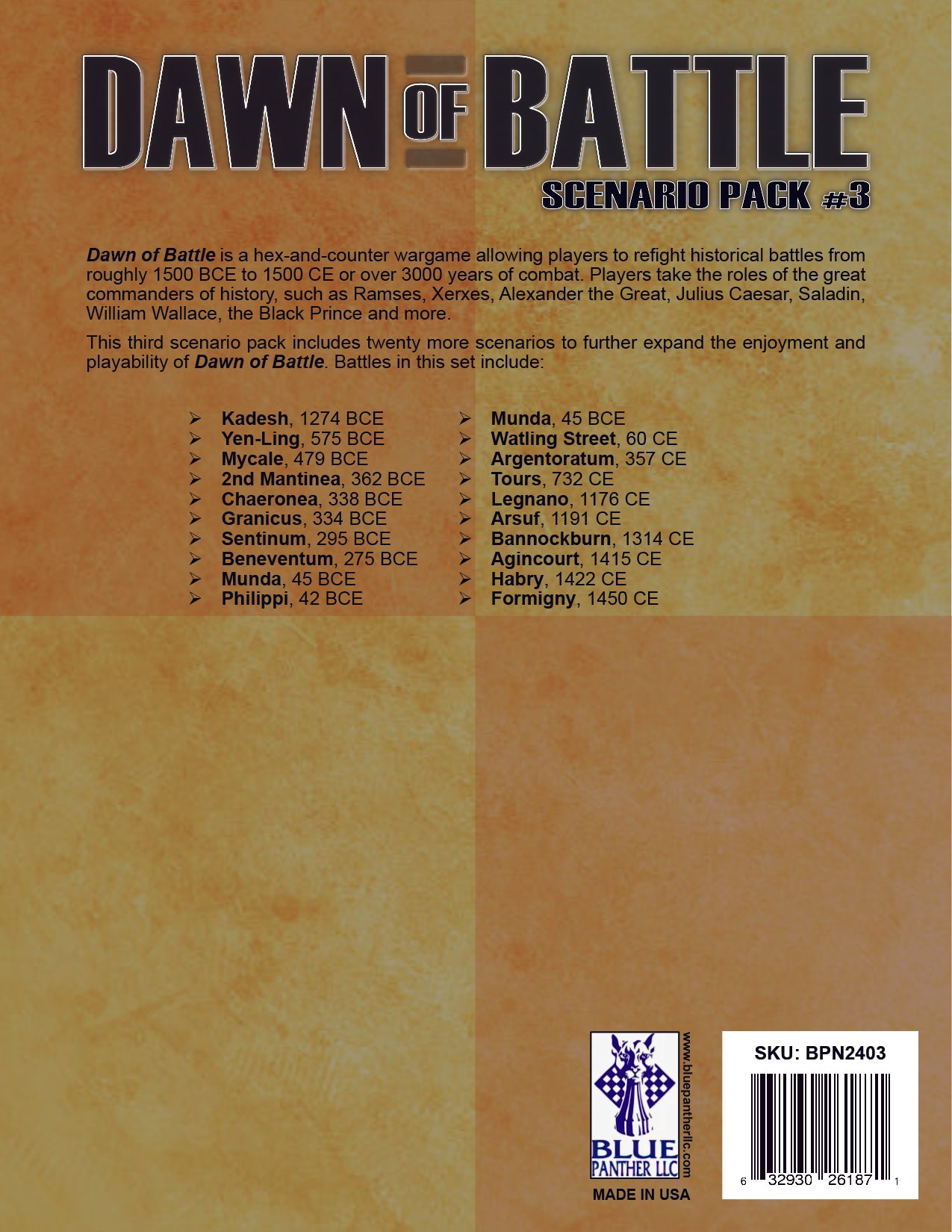 Dawn of Battle: Scenario Expansion