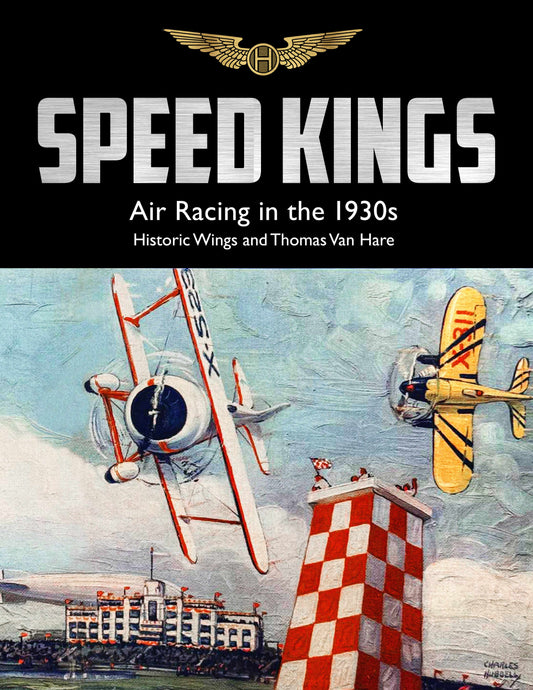Book cover of 'Speed Kings: Air Racing in the 1930s' with vintage airplane illustration.
